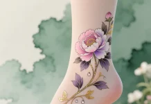 21 Flower Ankle Tattoo Ideas for Women