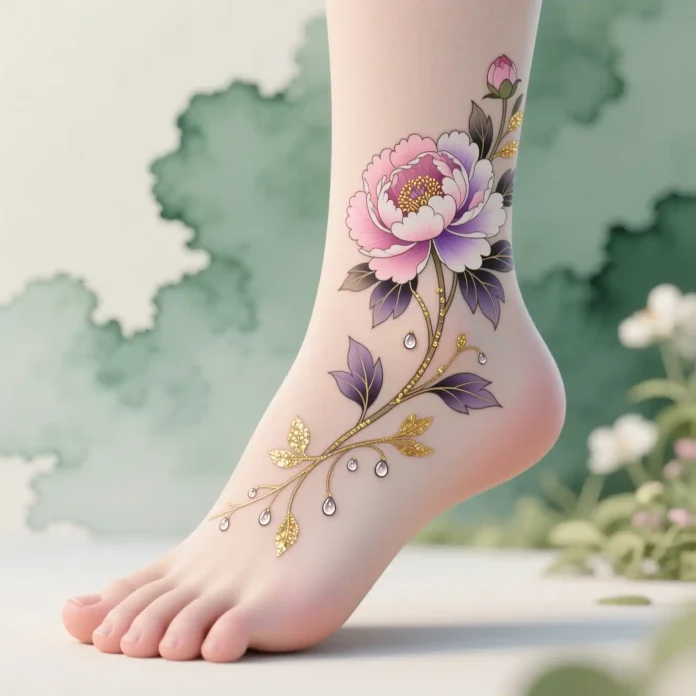 21 Flower Ankle Tattoo Ideas for Women