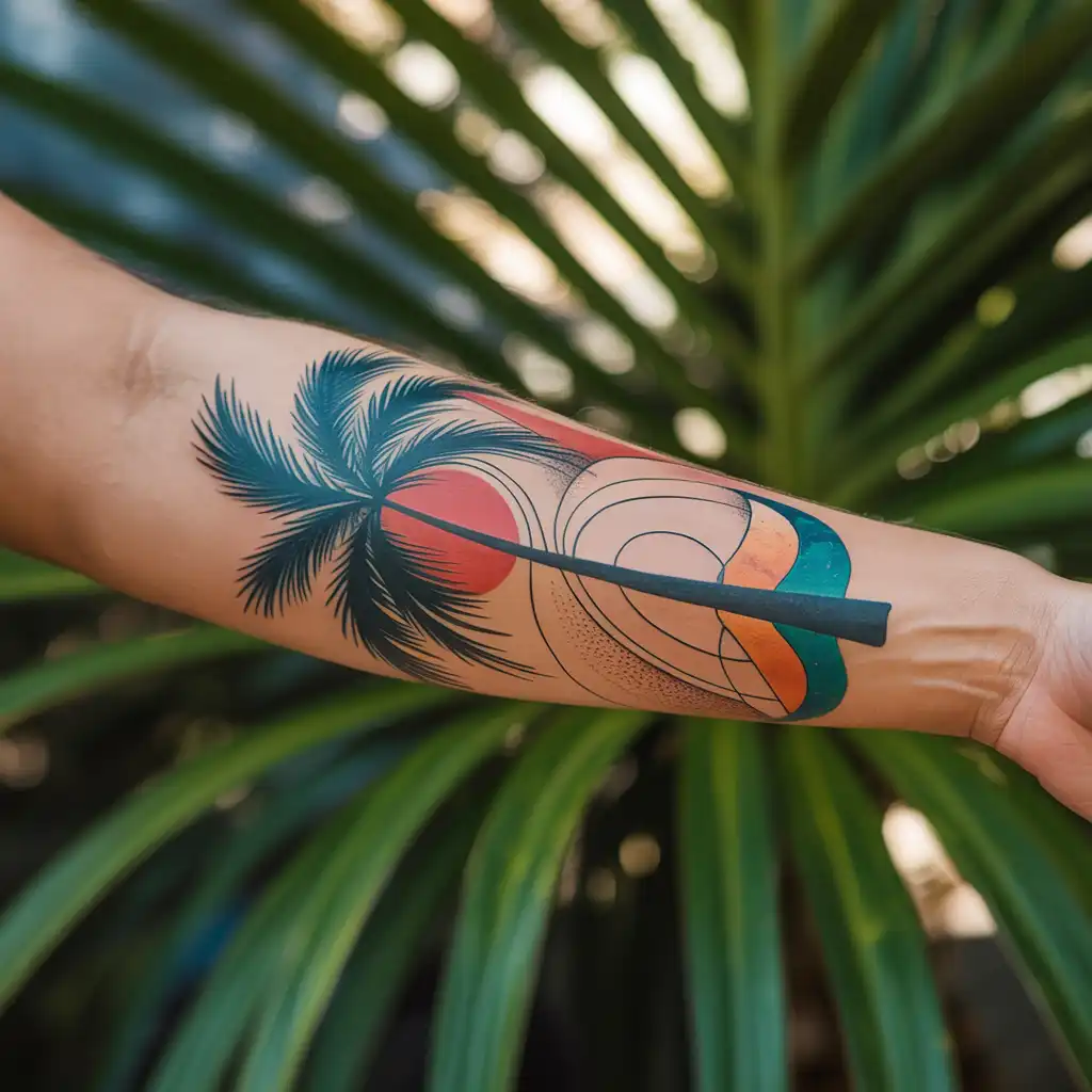 Abstract Palm Tree Design