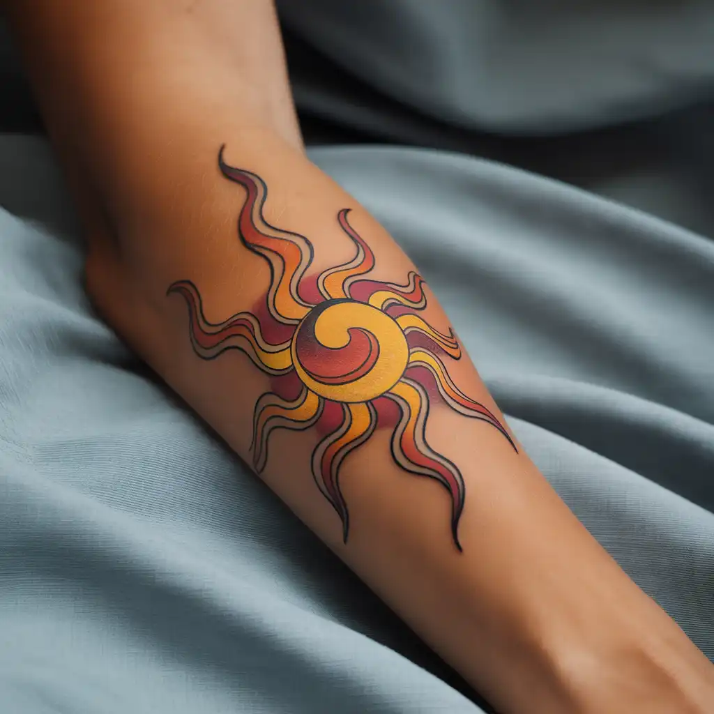 Abstract Sun Tattoo Design