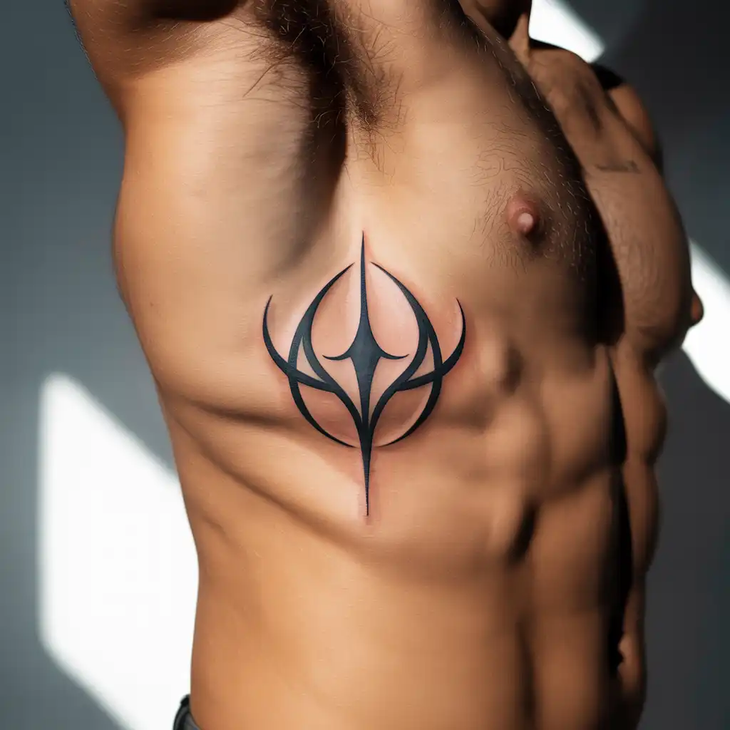 Abstract Symbol Rib Tattoo