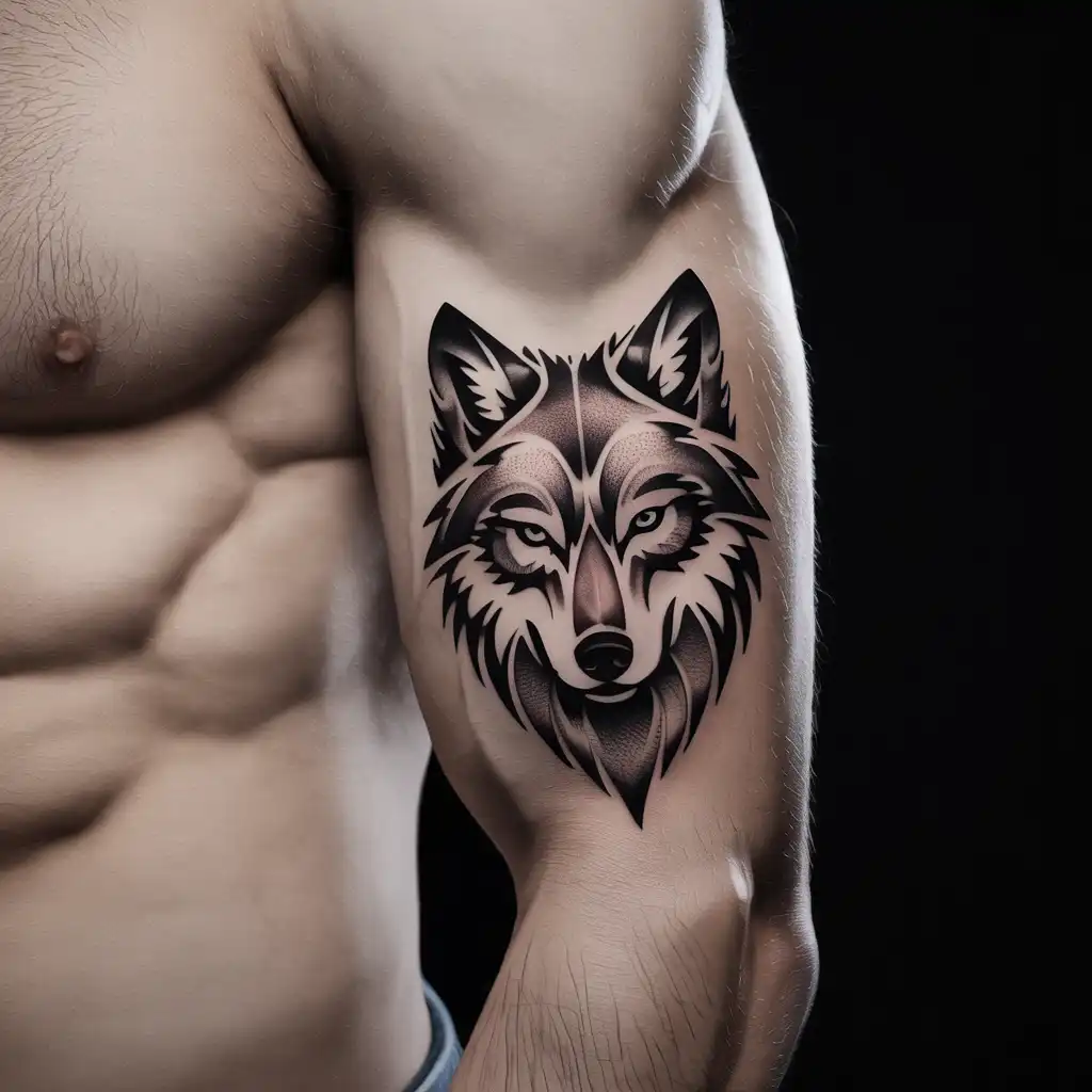 Abstract Wolf Energy Tattoo