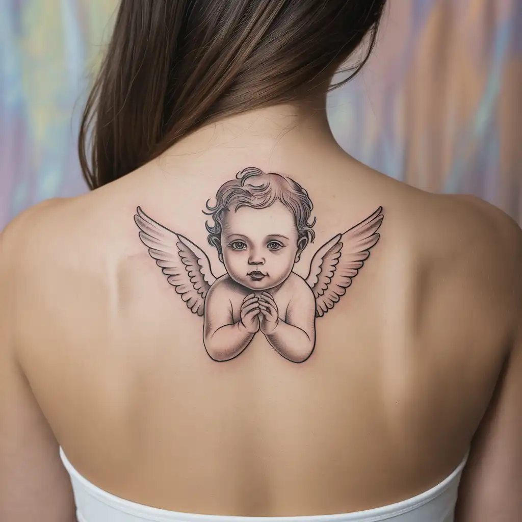Angel Baby Tattoo With Innocent Spiritual Charm