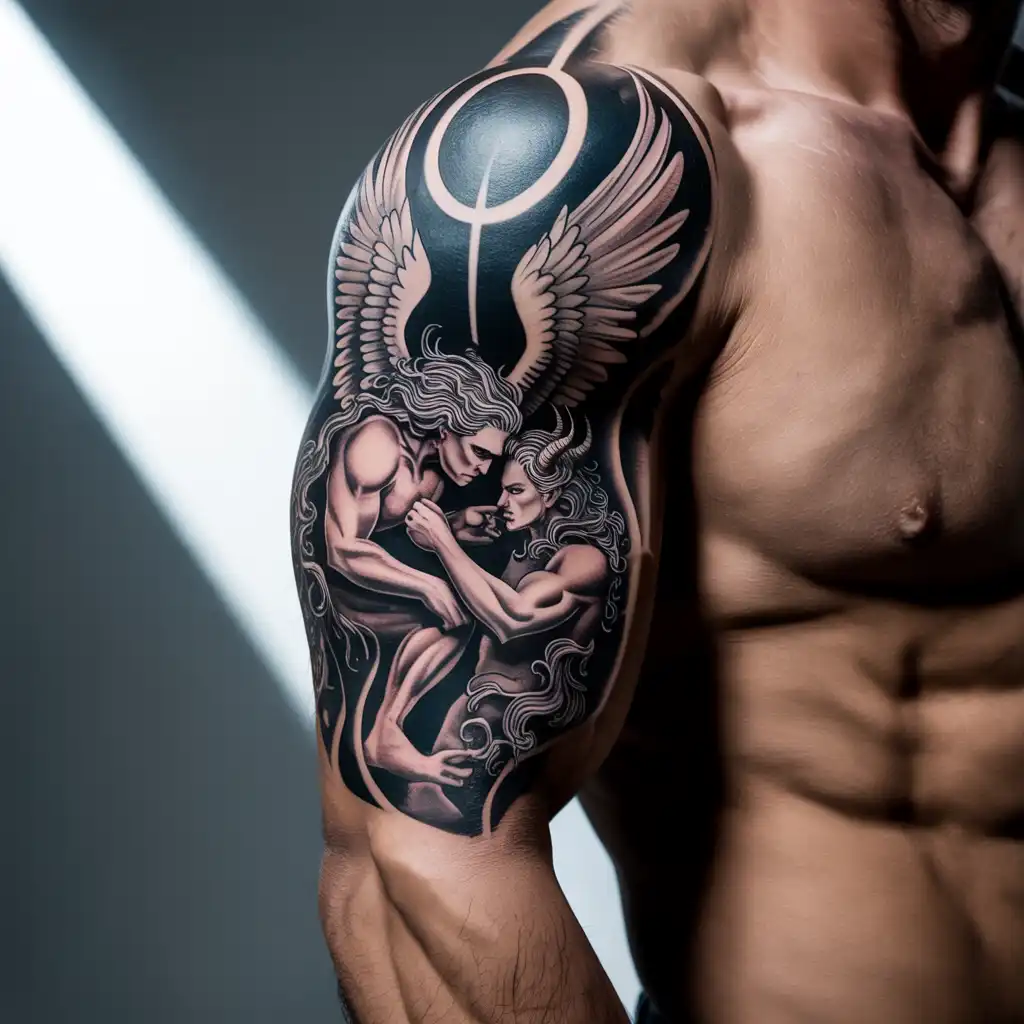 Angel vs Demon Contrast