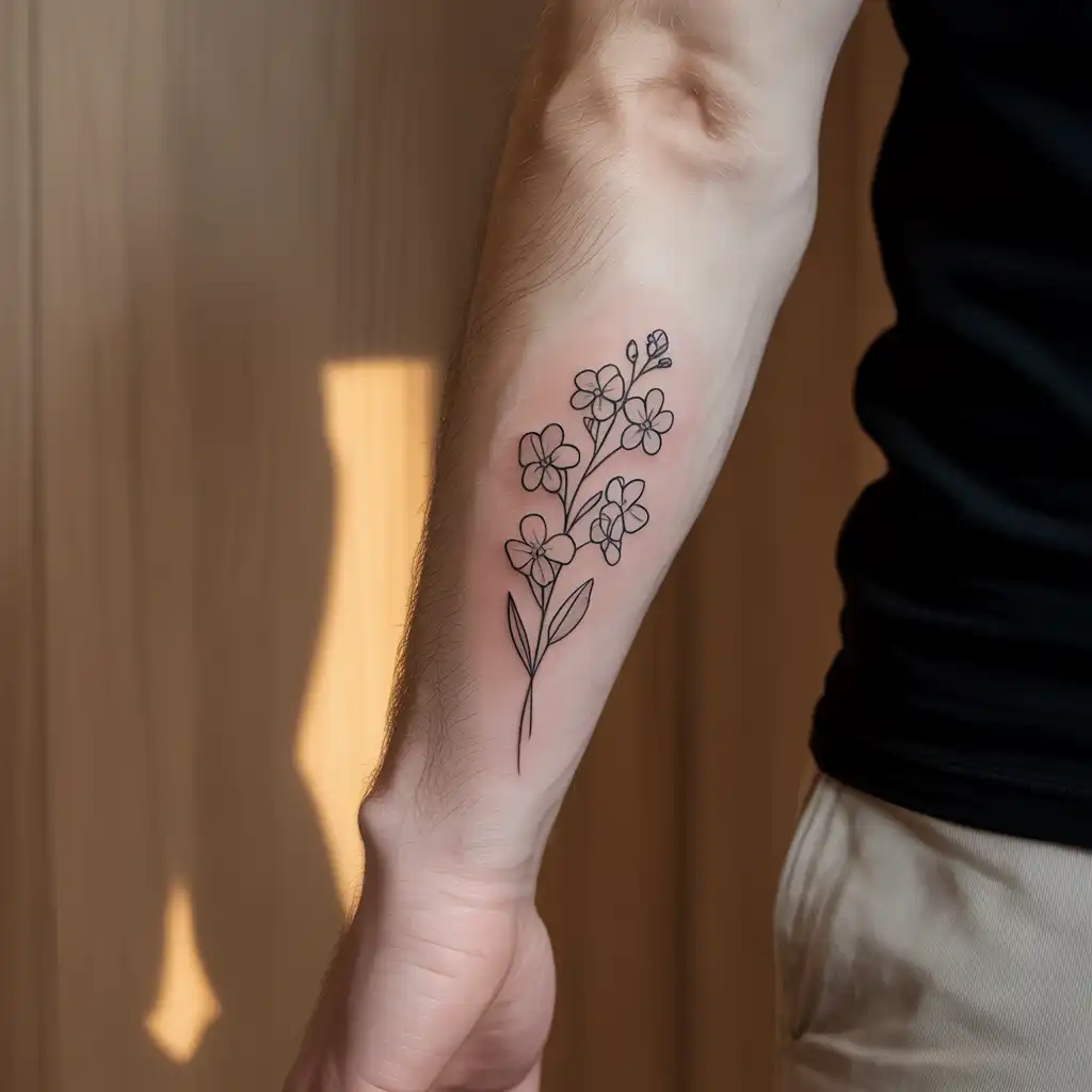 Birth Flower Tattoo for Men