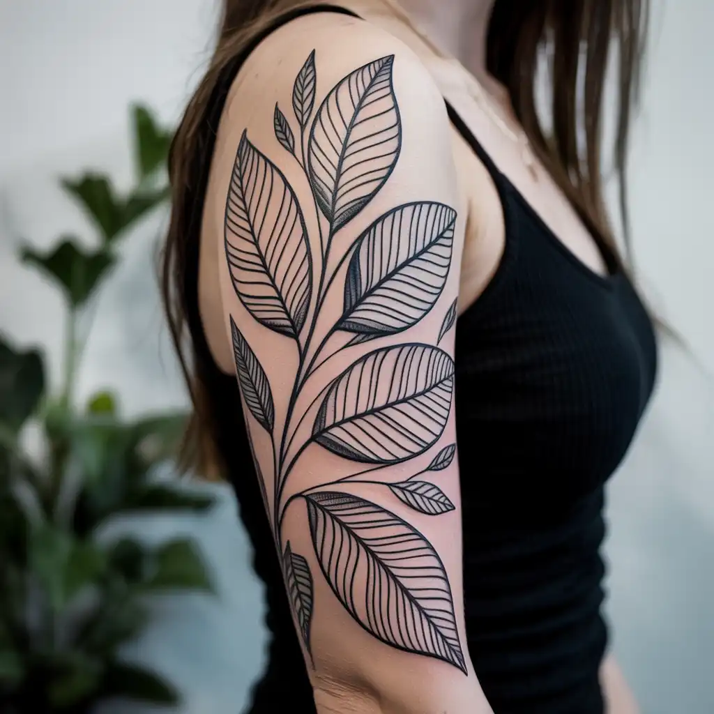 Blackwork Botanical Flow