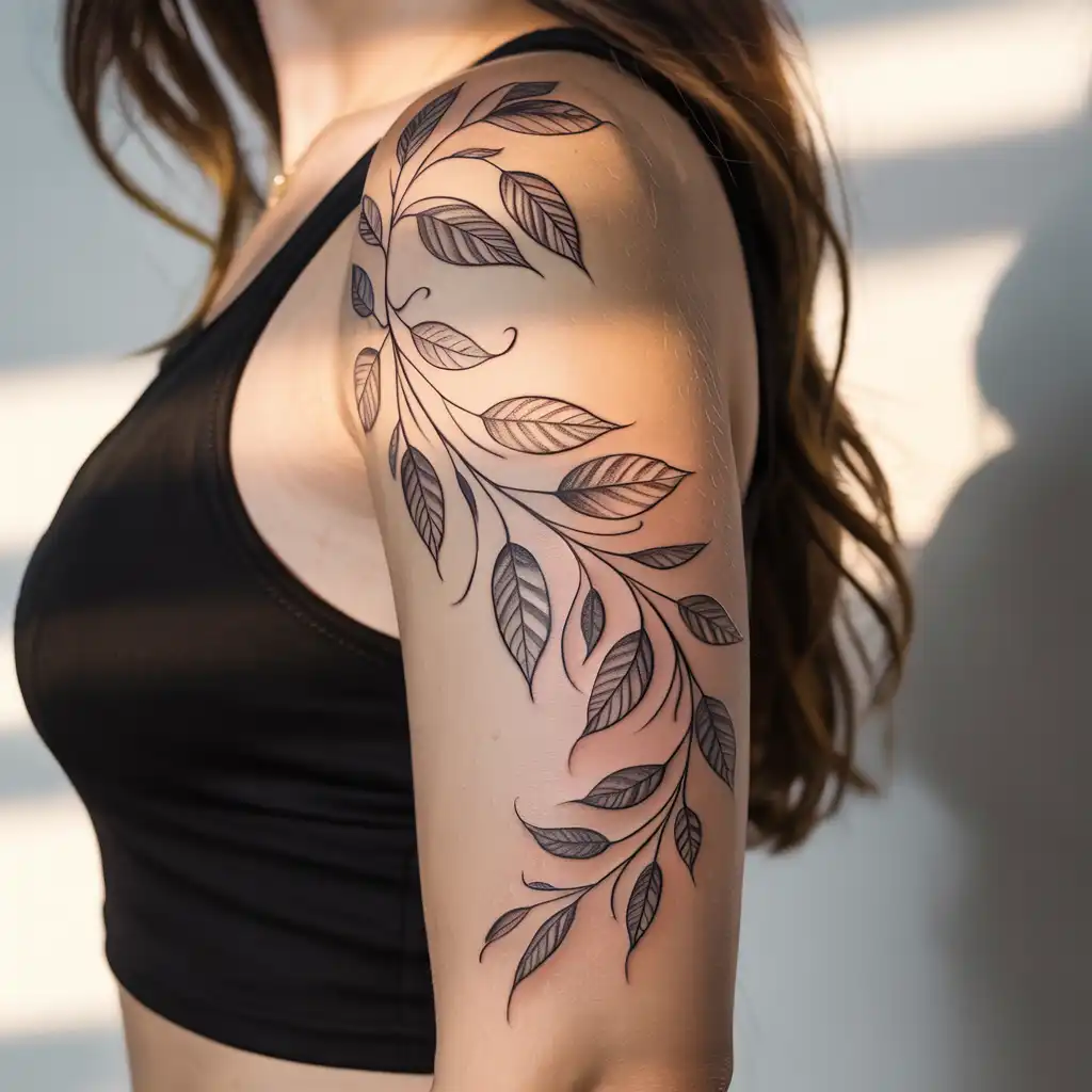 Botanical Black Ink Flow