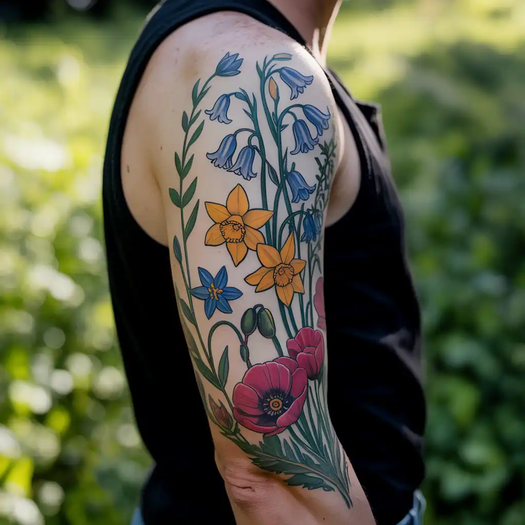 Botanical Sleeve Tattoo