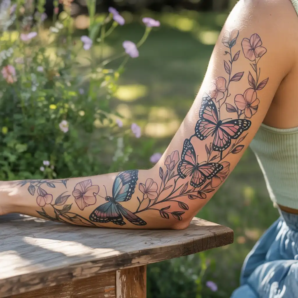 Butterfly and Floral Fusion