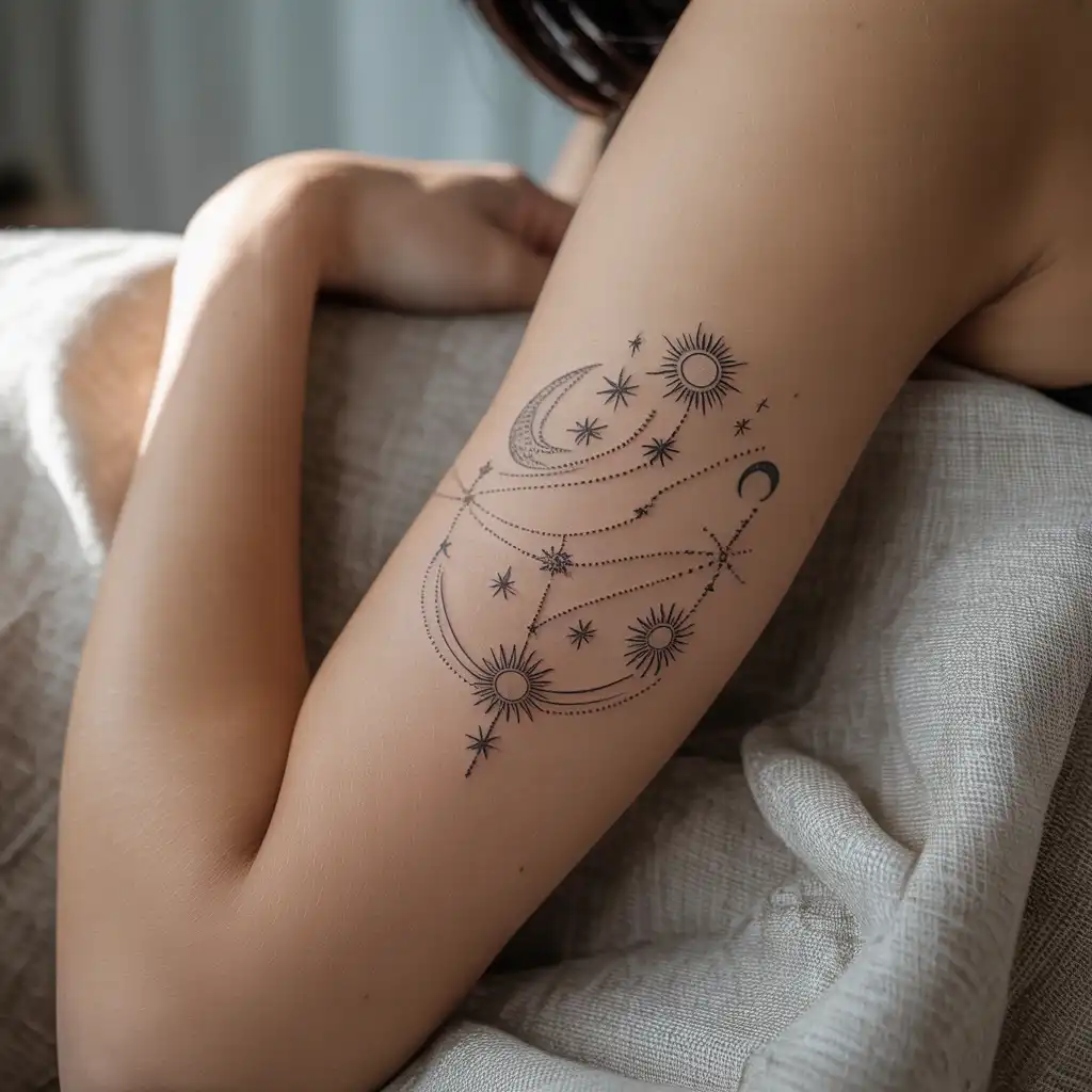 Celestial Sun and Stars Sleeve