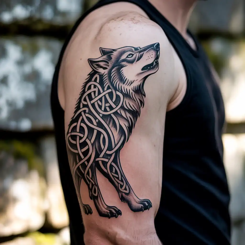 Celtic Wolf Symbol Tattoo
