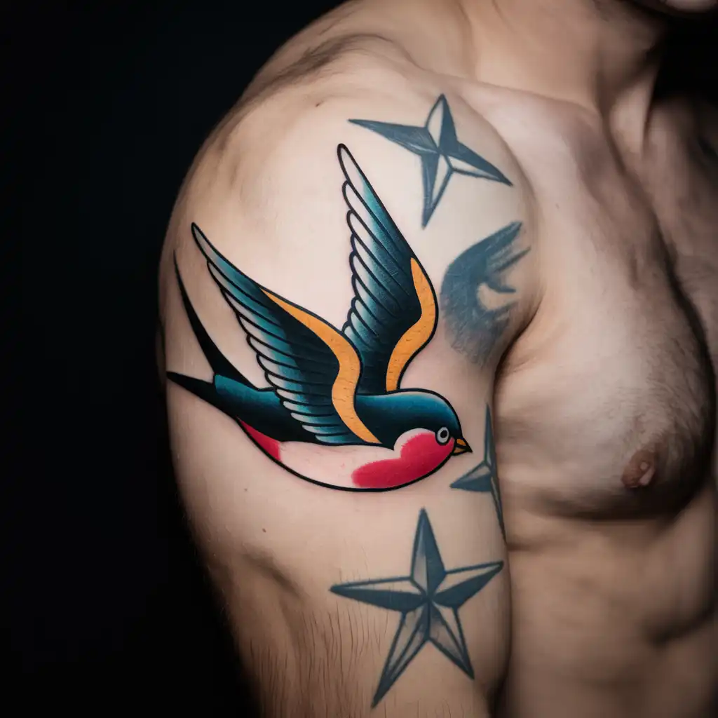 Classic Swallow Tattoo