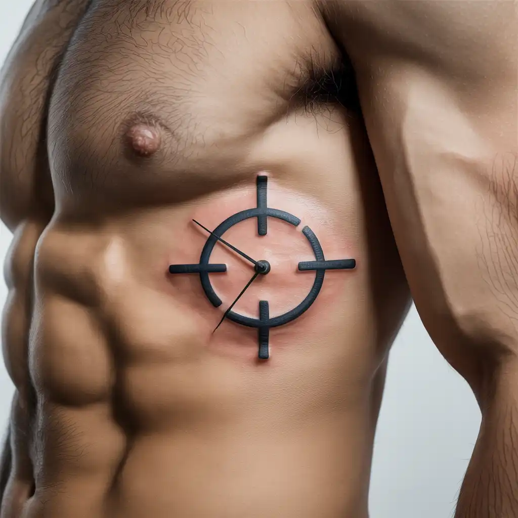 Clock and Time Rib Tattoo