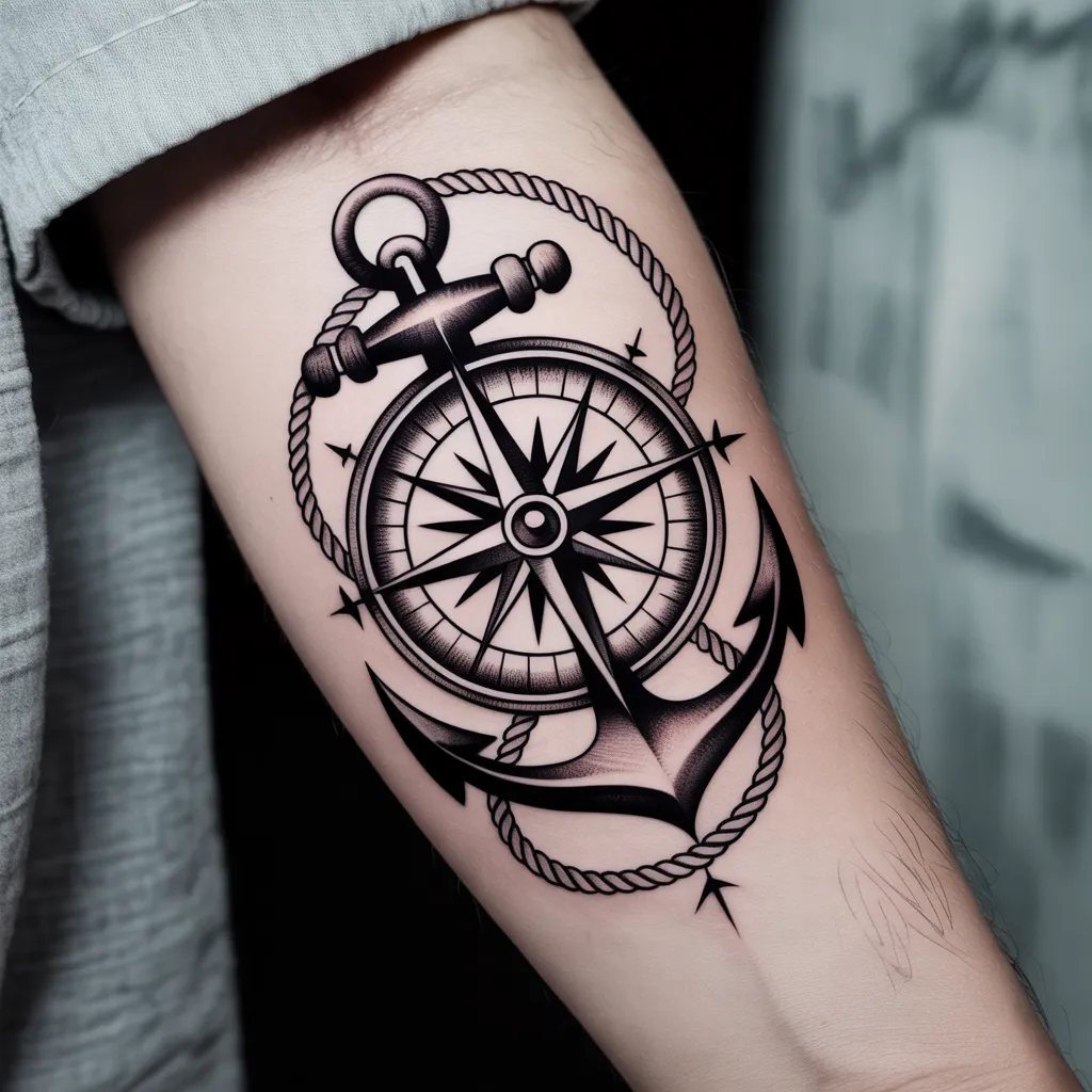 Compass with Anchor
