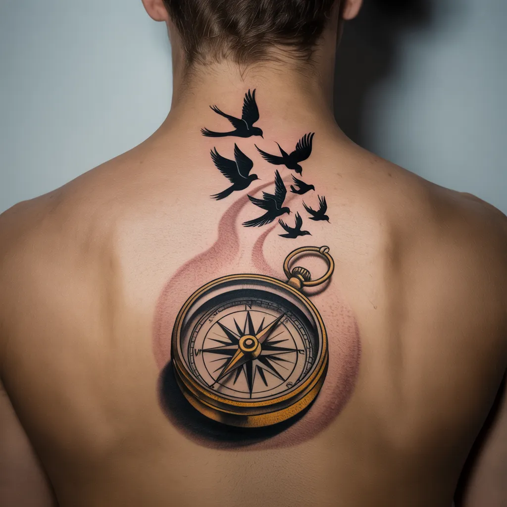 Compass with Bird Flight