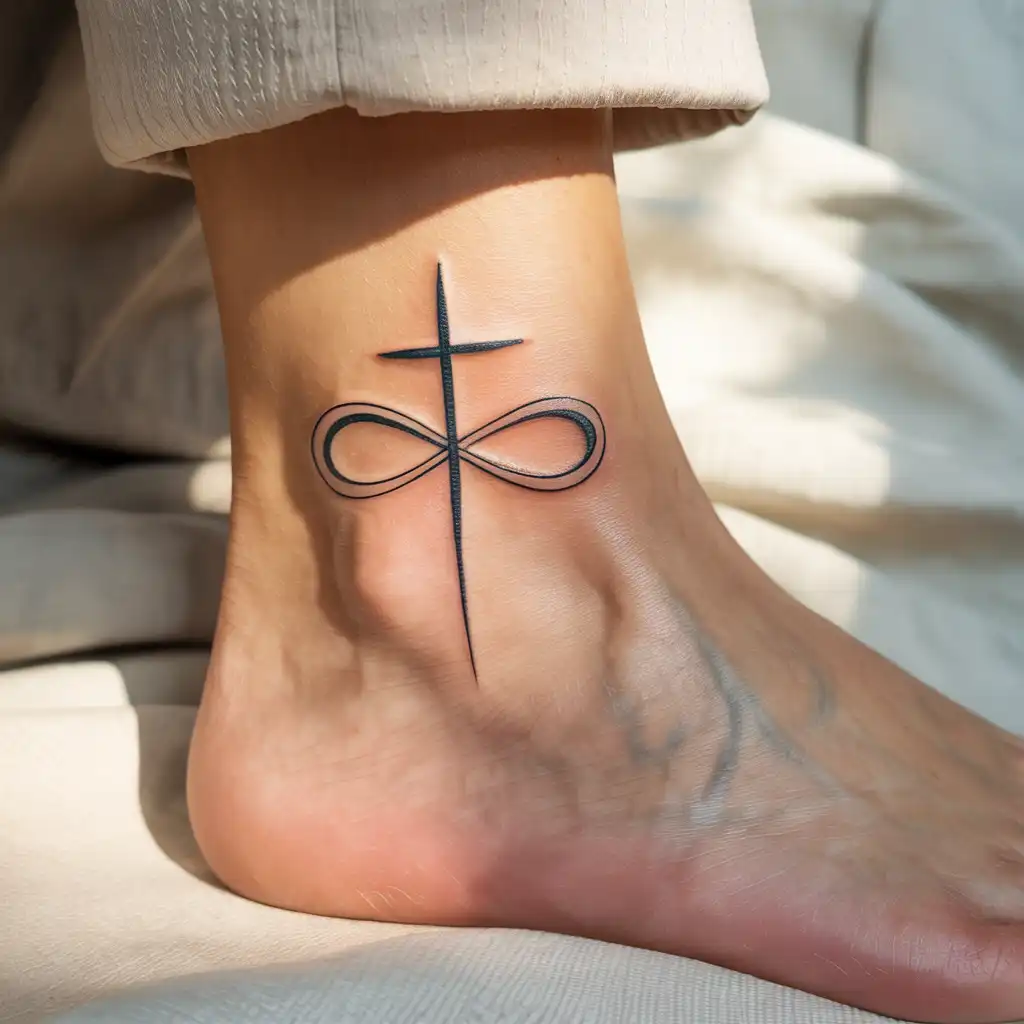 Cross with Infinity Symbol