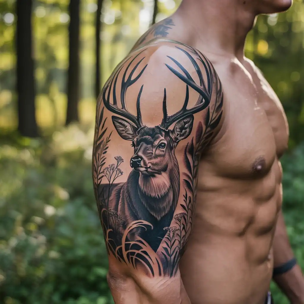 Deer Forest Tattoo