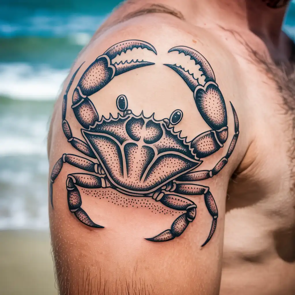 Dotwork Crab Tattoo