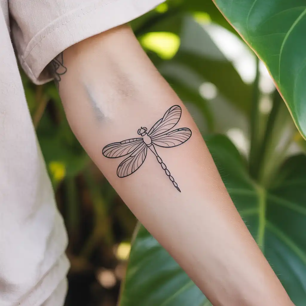 Dragonfly Outline Tattoo