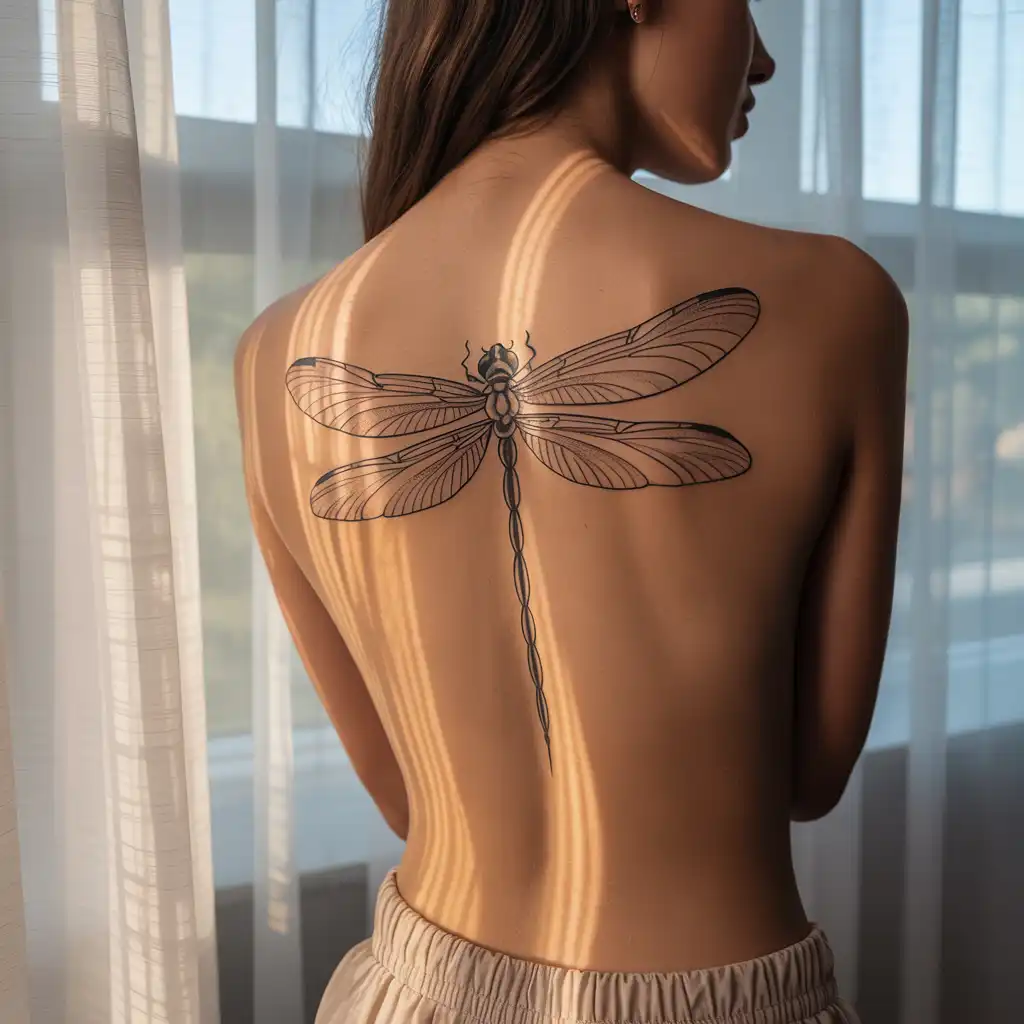 Dragonfly Spine Tattoo