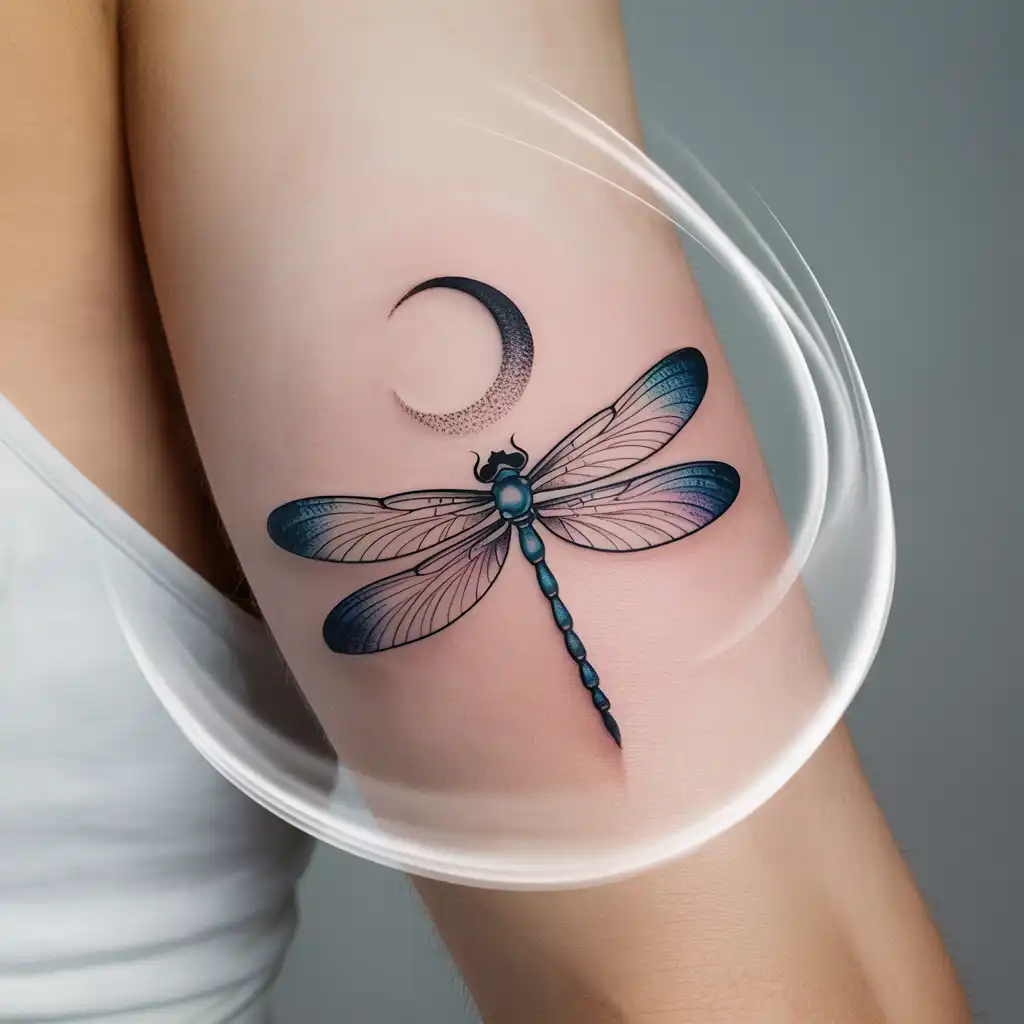 Dragonfly with Moon Elements