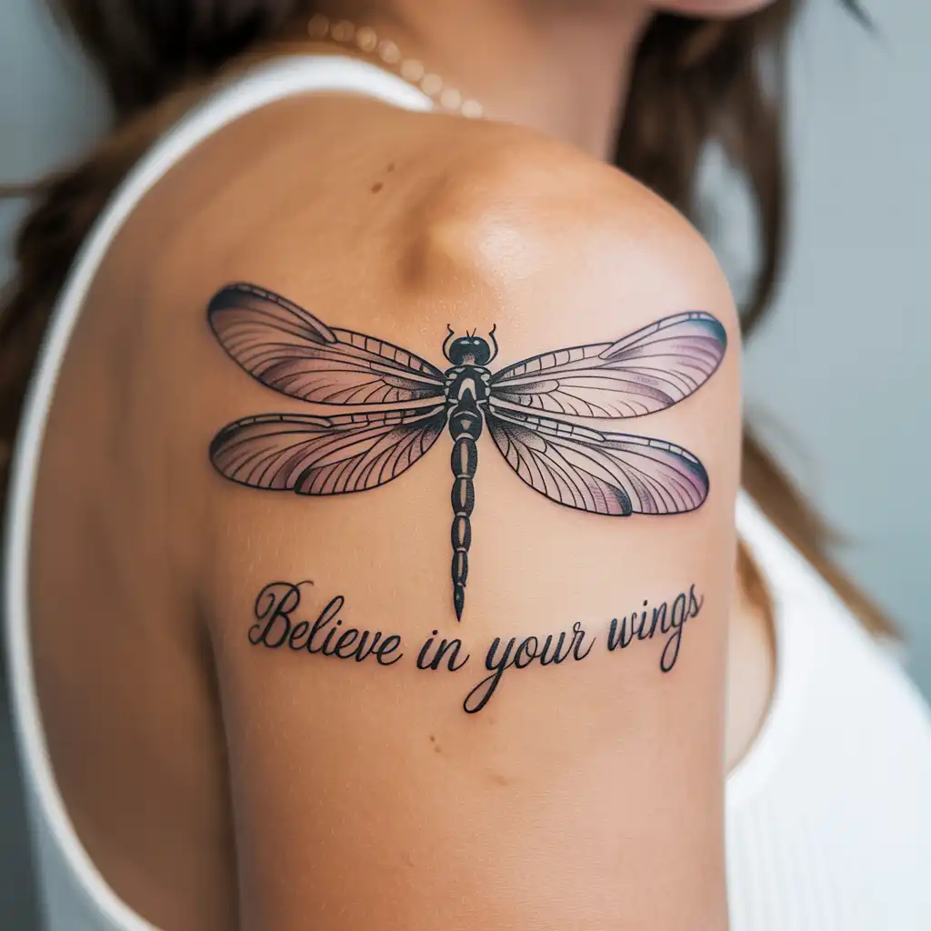 Dragonfly with Quote