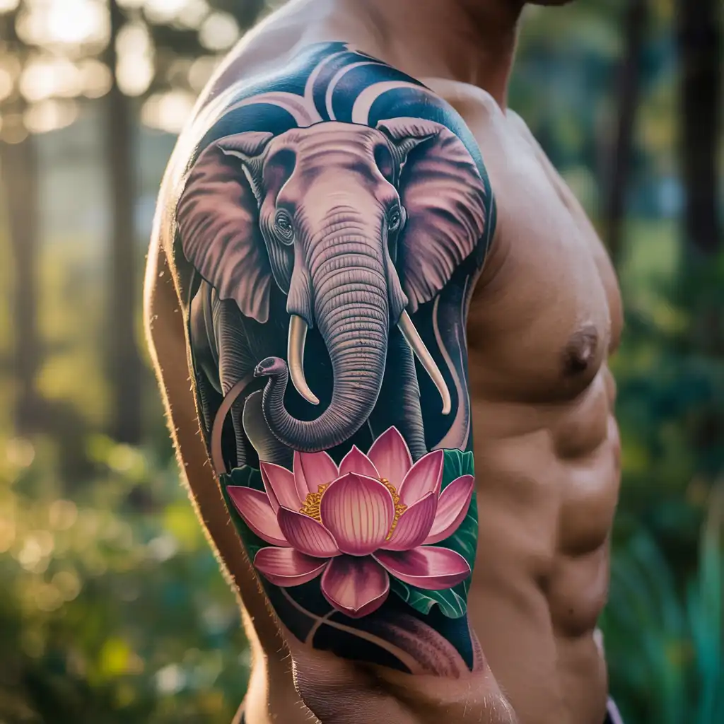 Elephant and Lotus Growth Sleeve