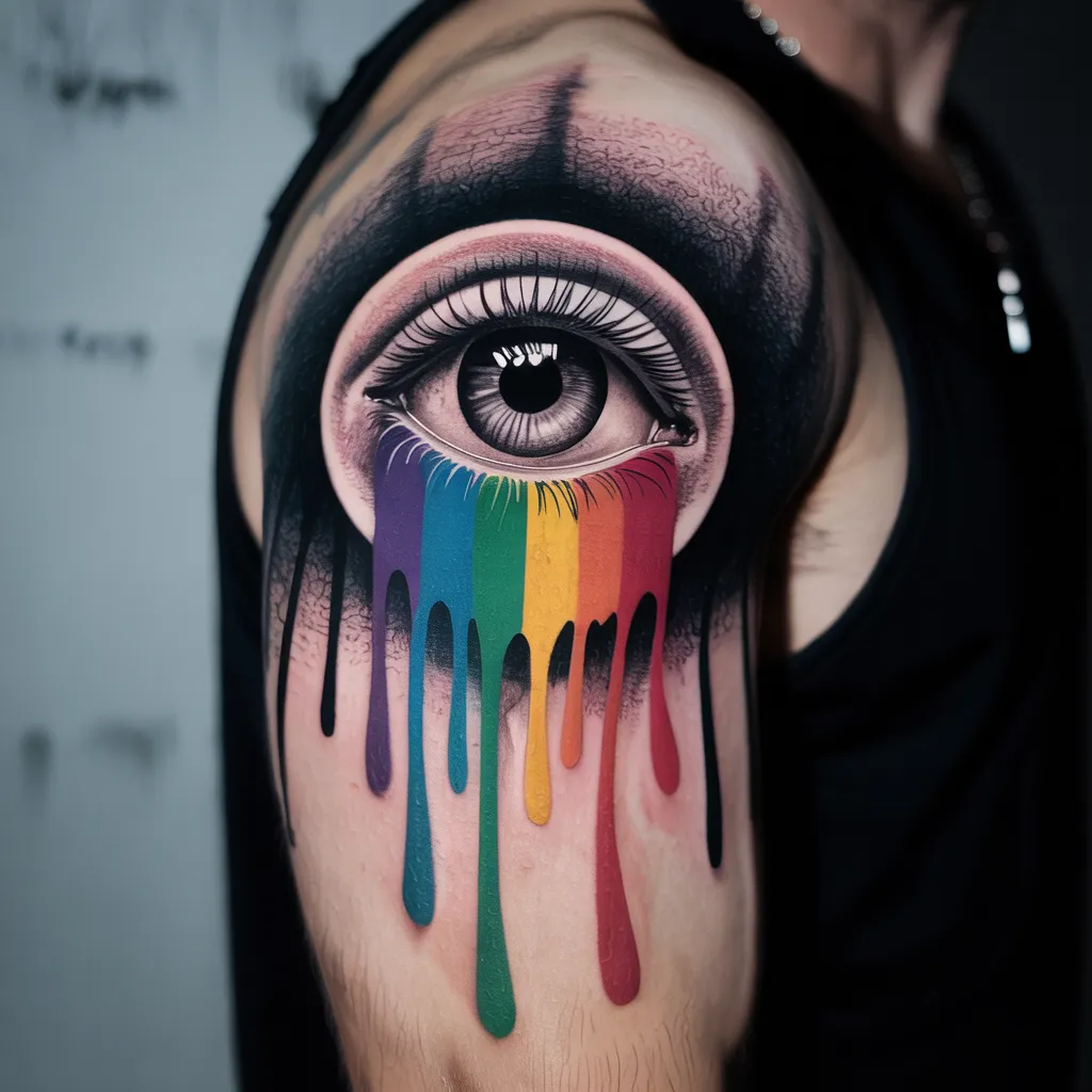 Eye With Tears of Color Tattoo Meaning