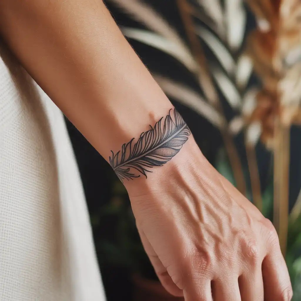 Feather Bracelet Tattoo