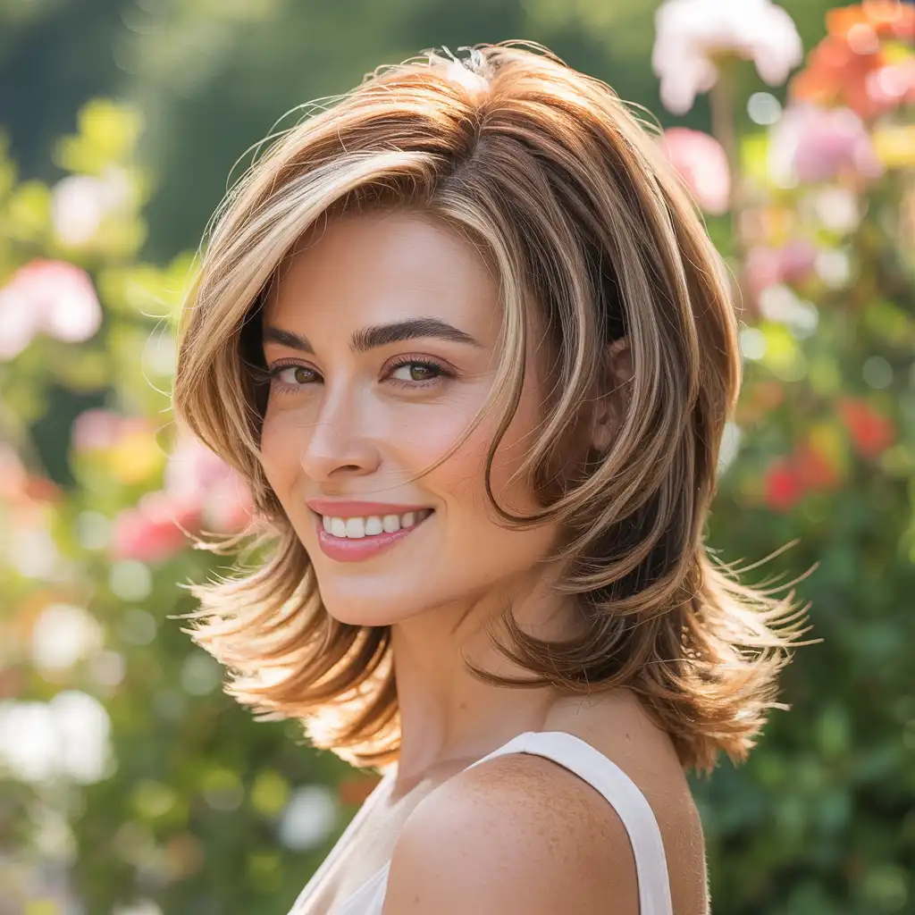 Feathered Medium Hairstyle