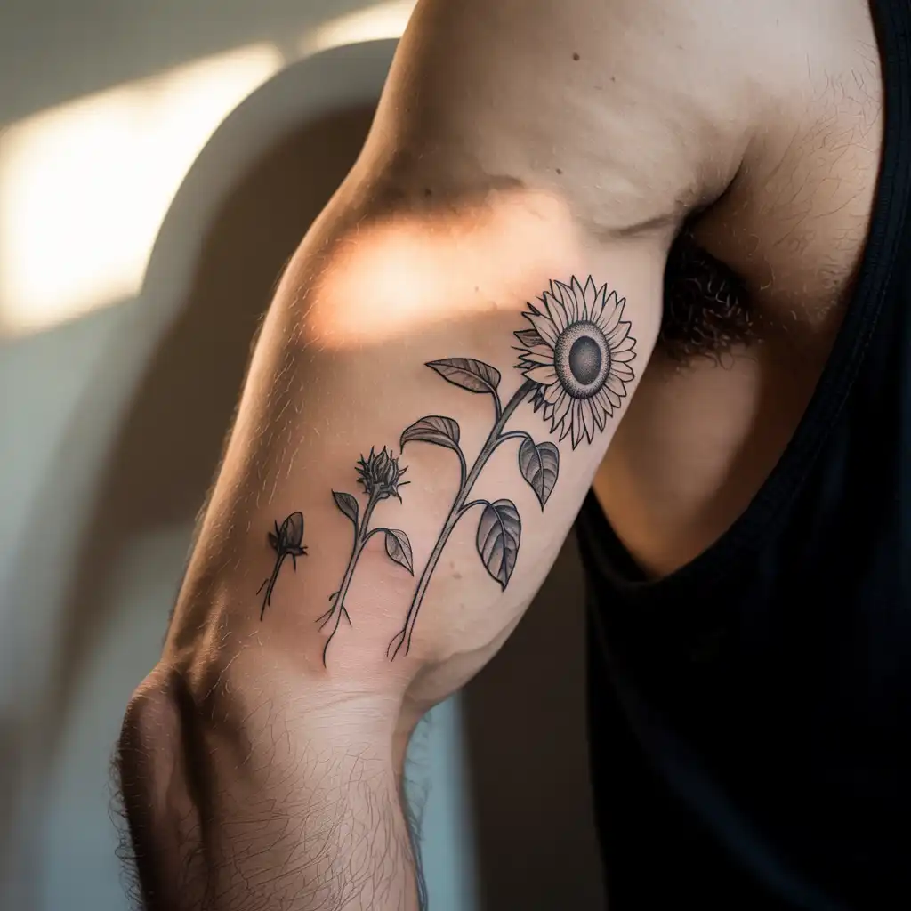 Floral Growth Timeline Tattoo