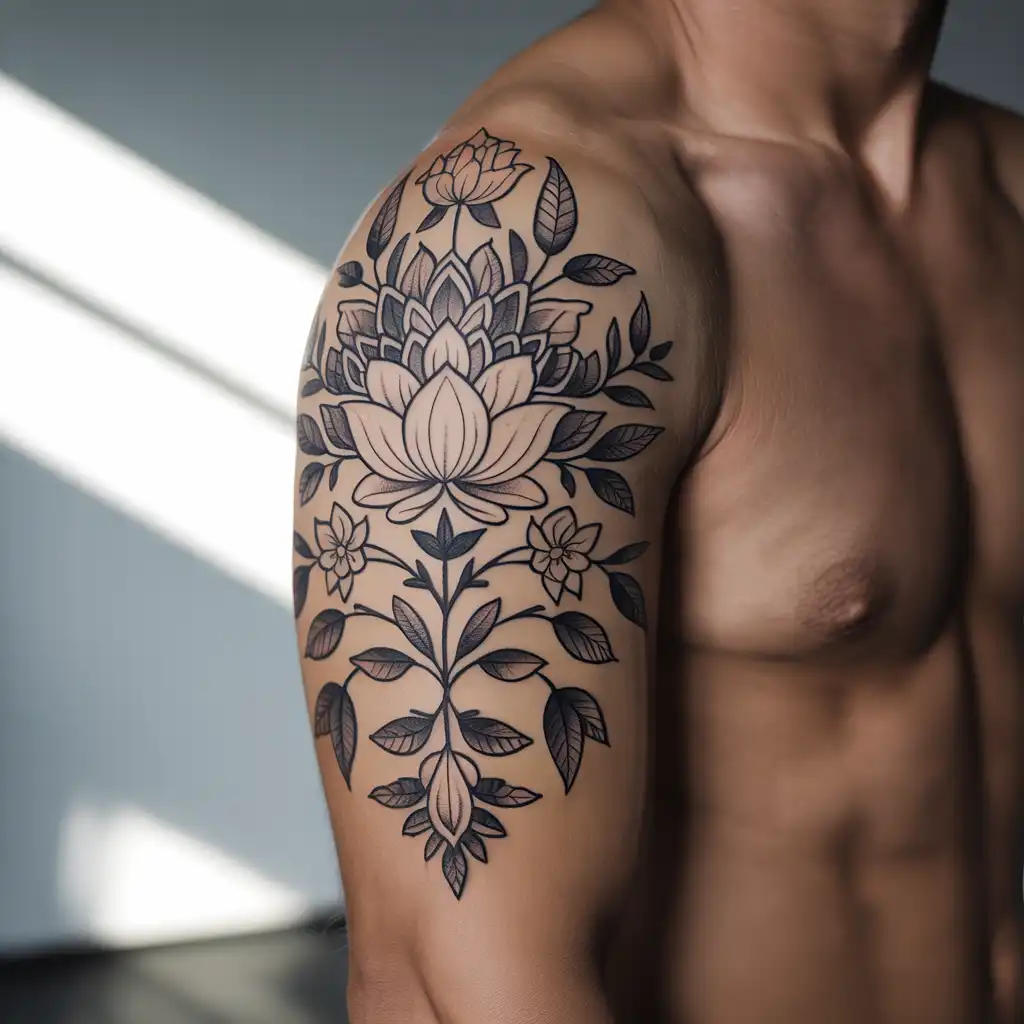 Floral Mandala Arm Tattoo