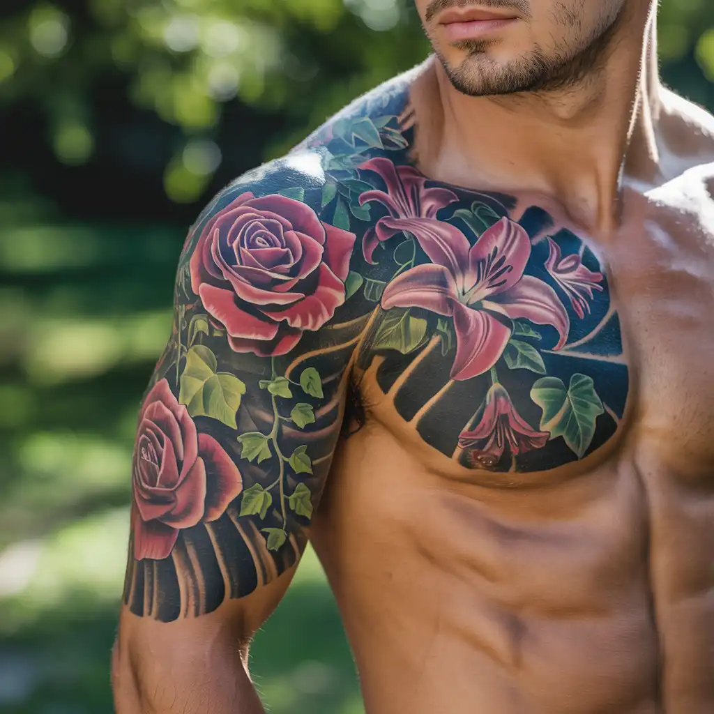 Floral Shoulder Tattoo