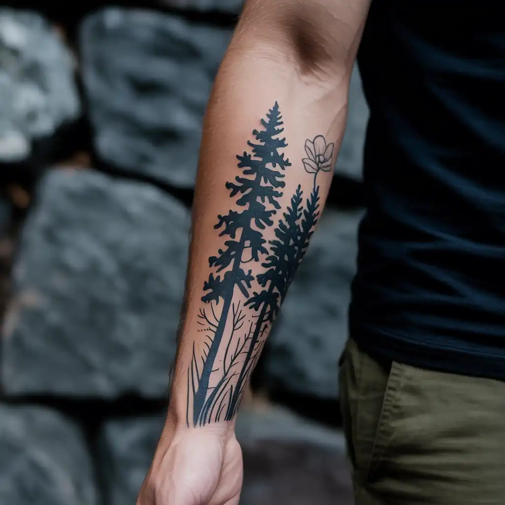 Forest Silhouette Tattoo