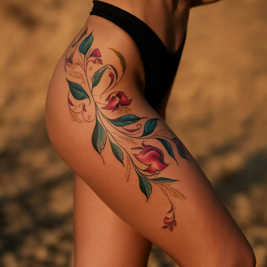 Full Statement Thigh Tattoo With Confidence