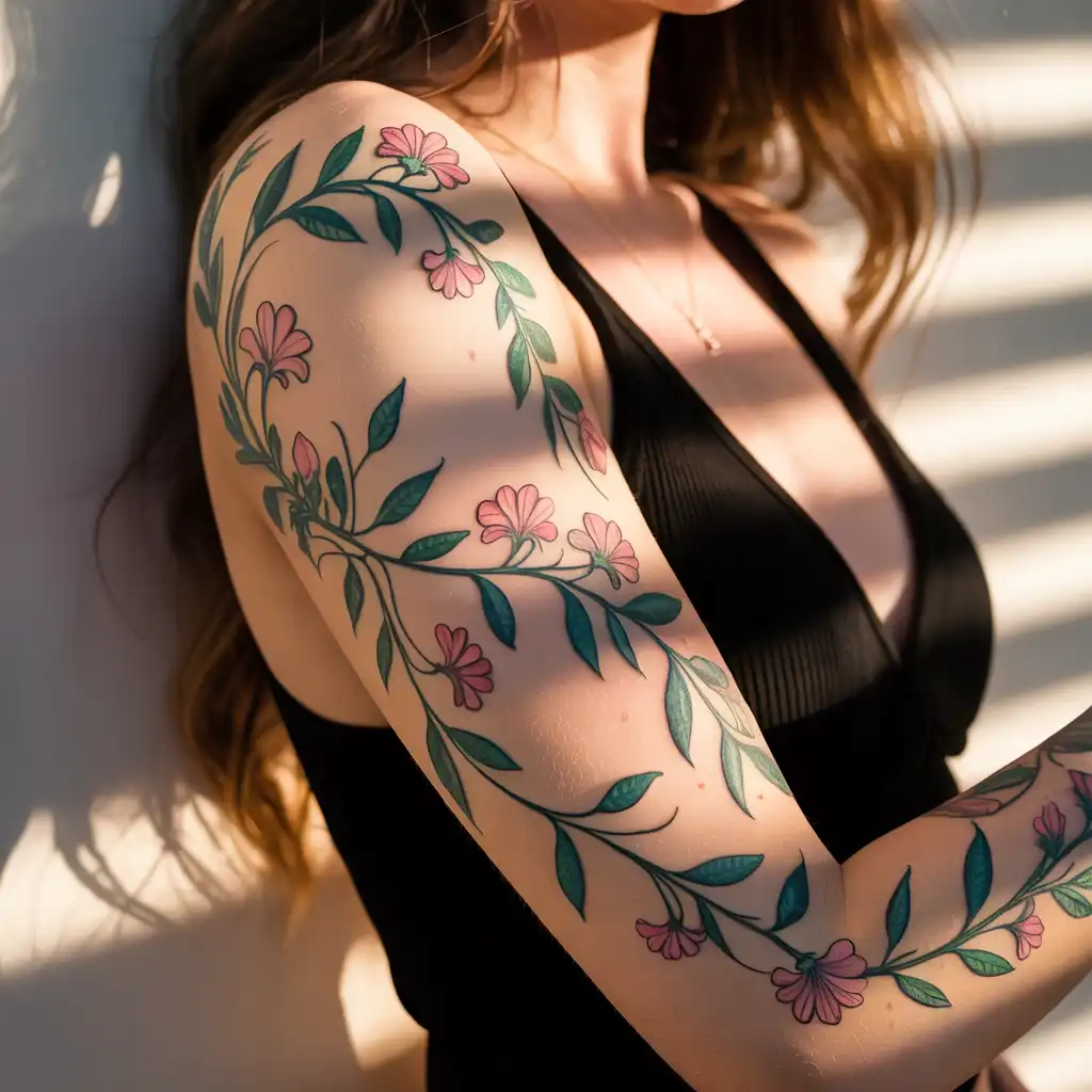 Full Wrap Nature Vine Tattoo