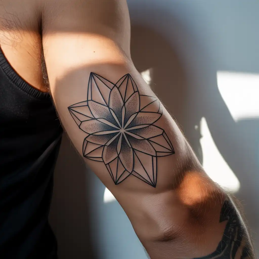 Geometric Flower Tattoo for Men