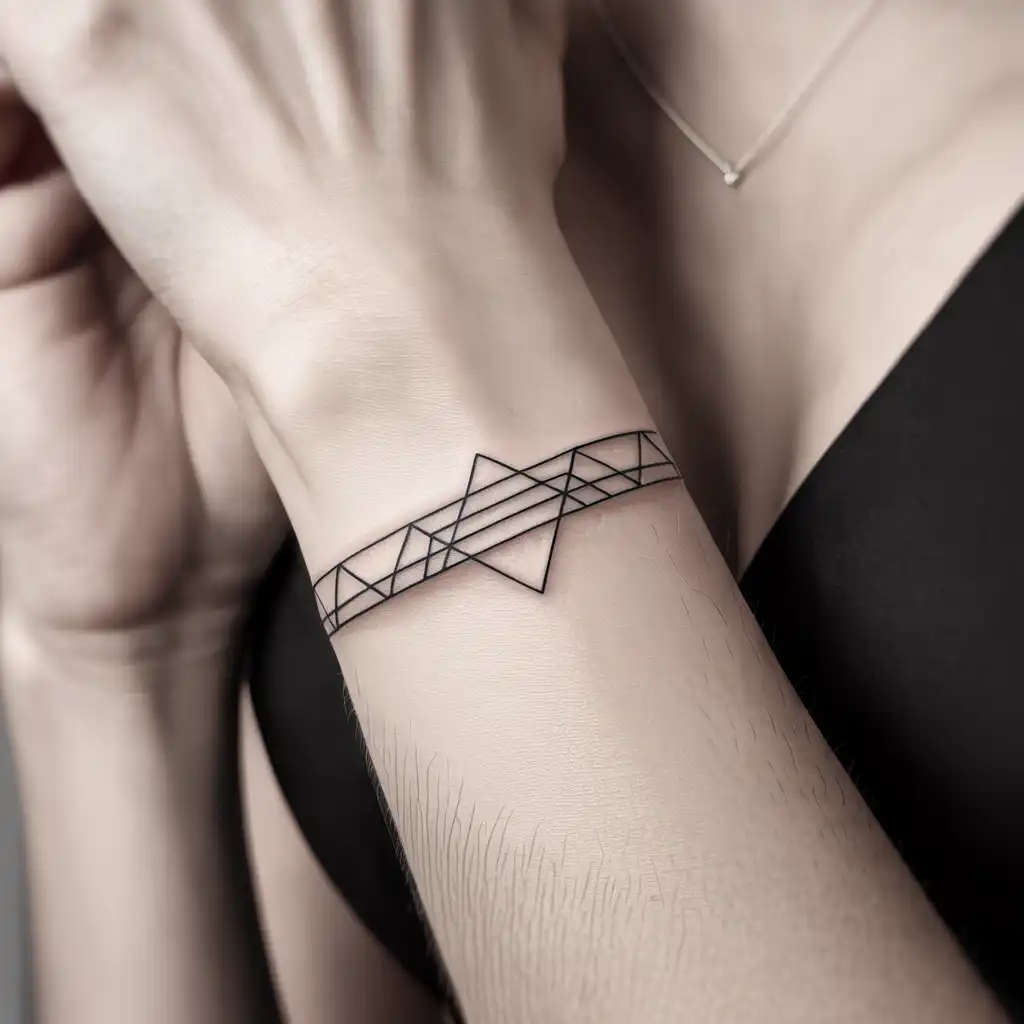 Geometric Line Bracelet Tattoo