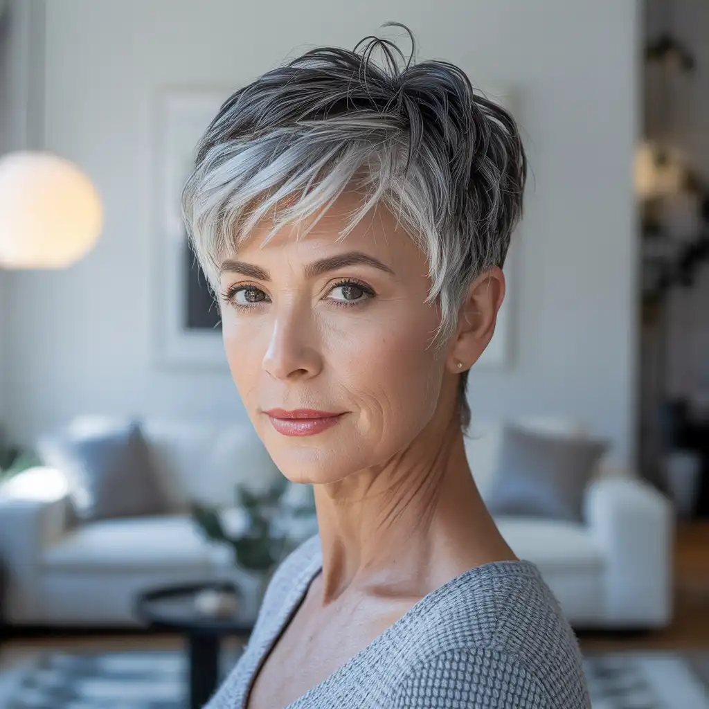 Gray Pixie Cut