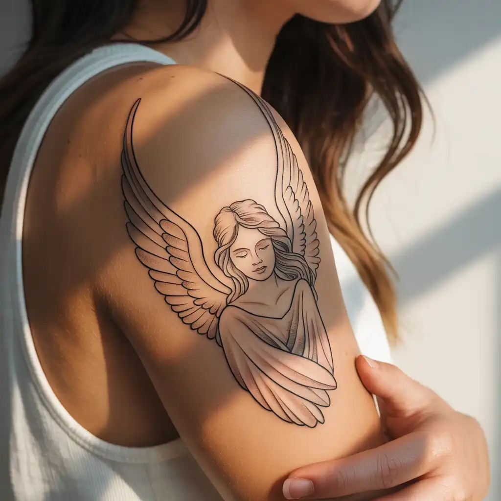 Guardian Angel Tattoo With Gentle Protective Energy