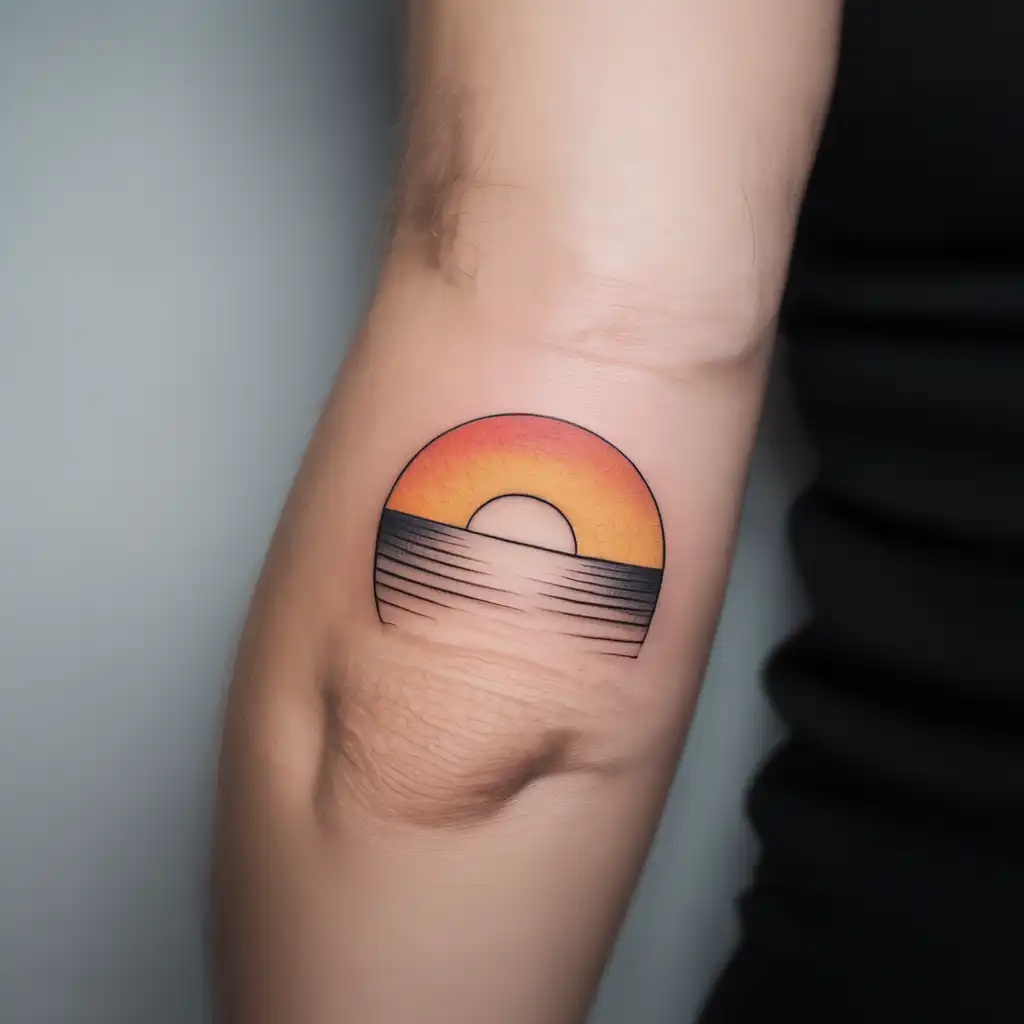 Half Sun Horizon Tattoo