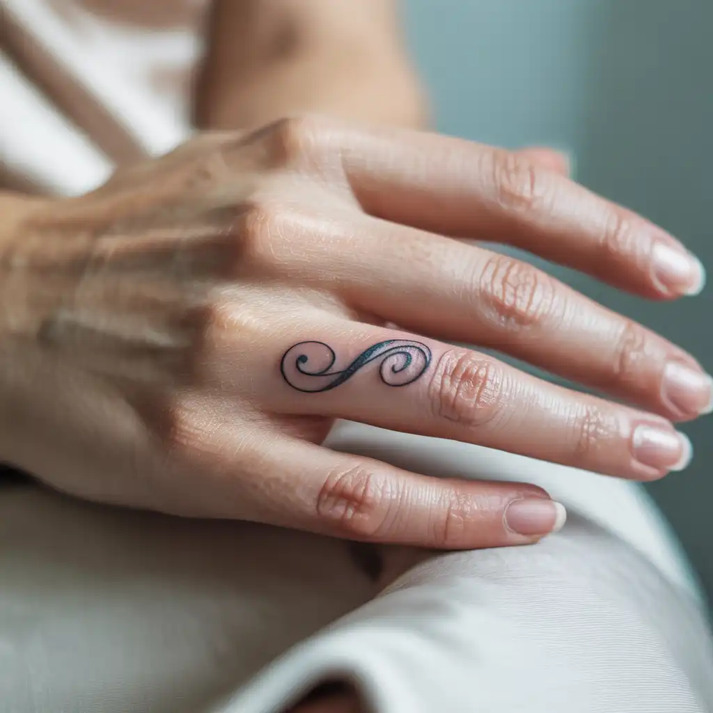Initial Letter Finger Tattoo