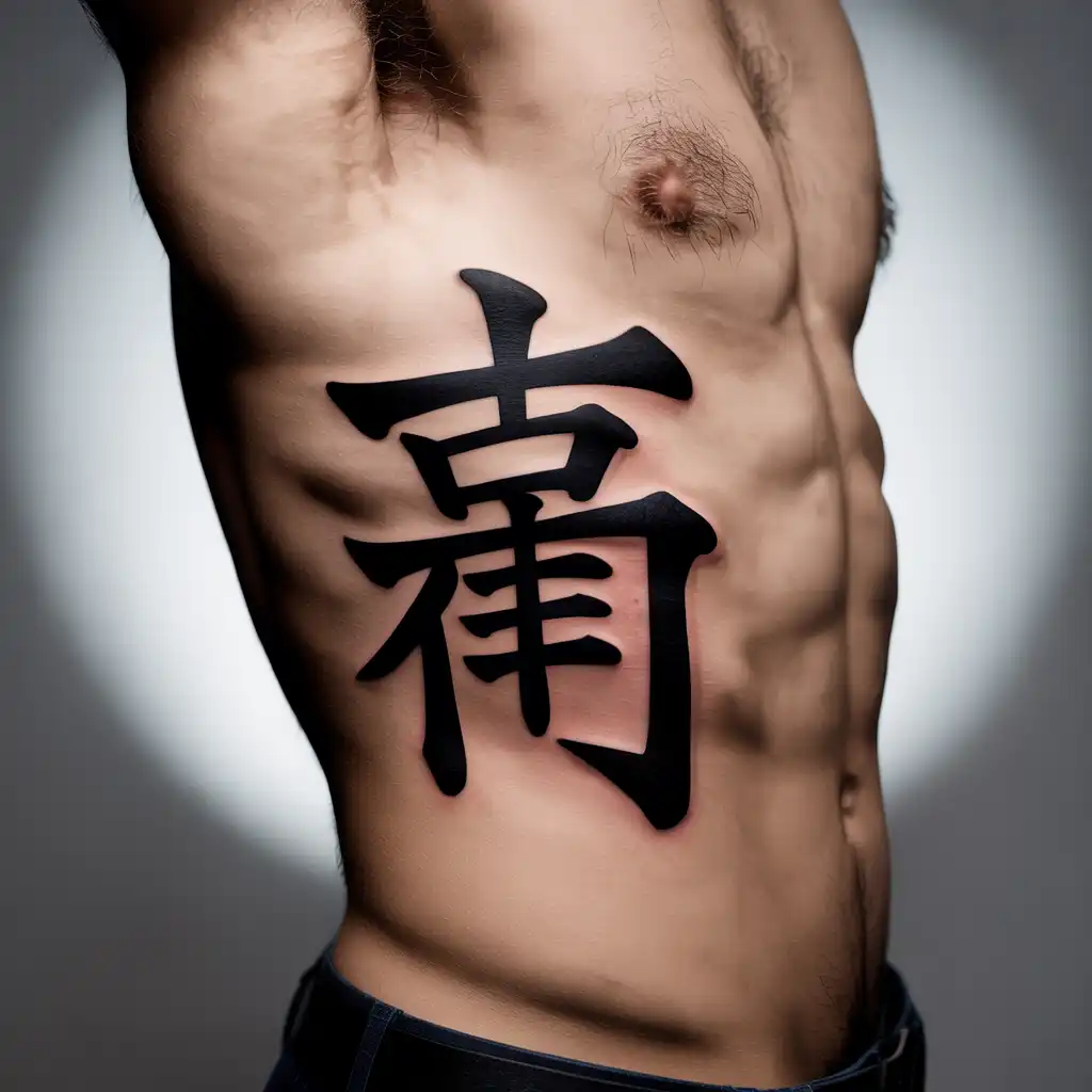 Japanese Kanji Rib Tattoo
