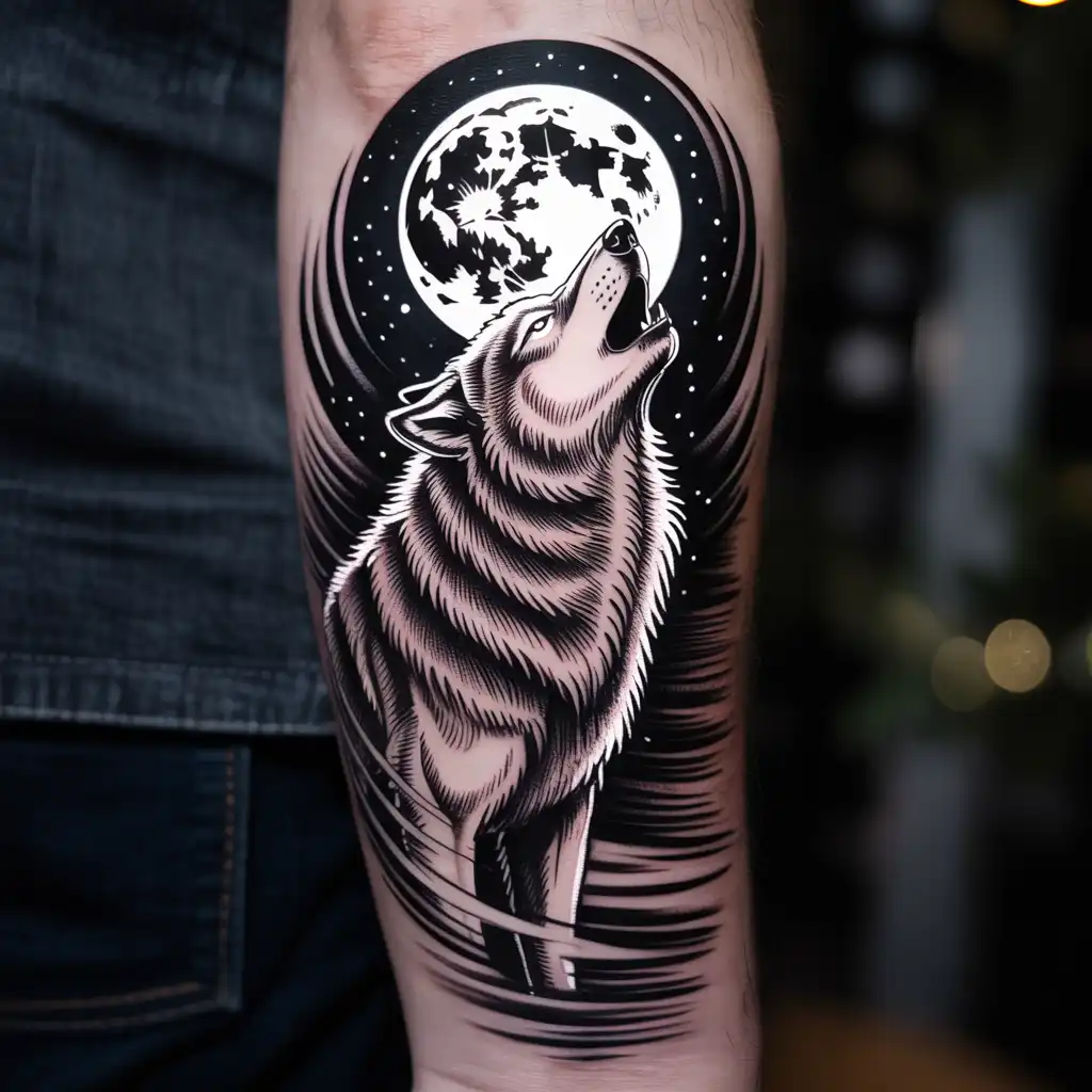 Lone Wolf Strength Tattoo