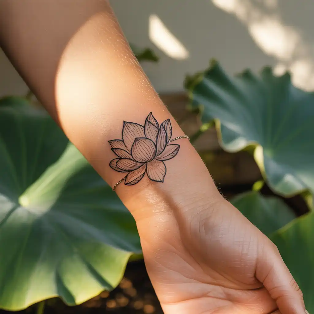 Lotus Bracelet Tattoo