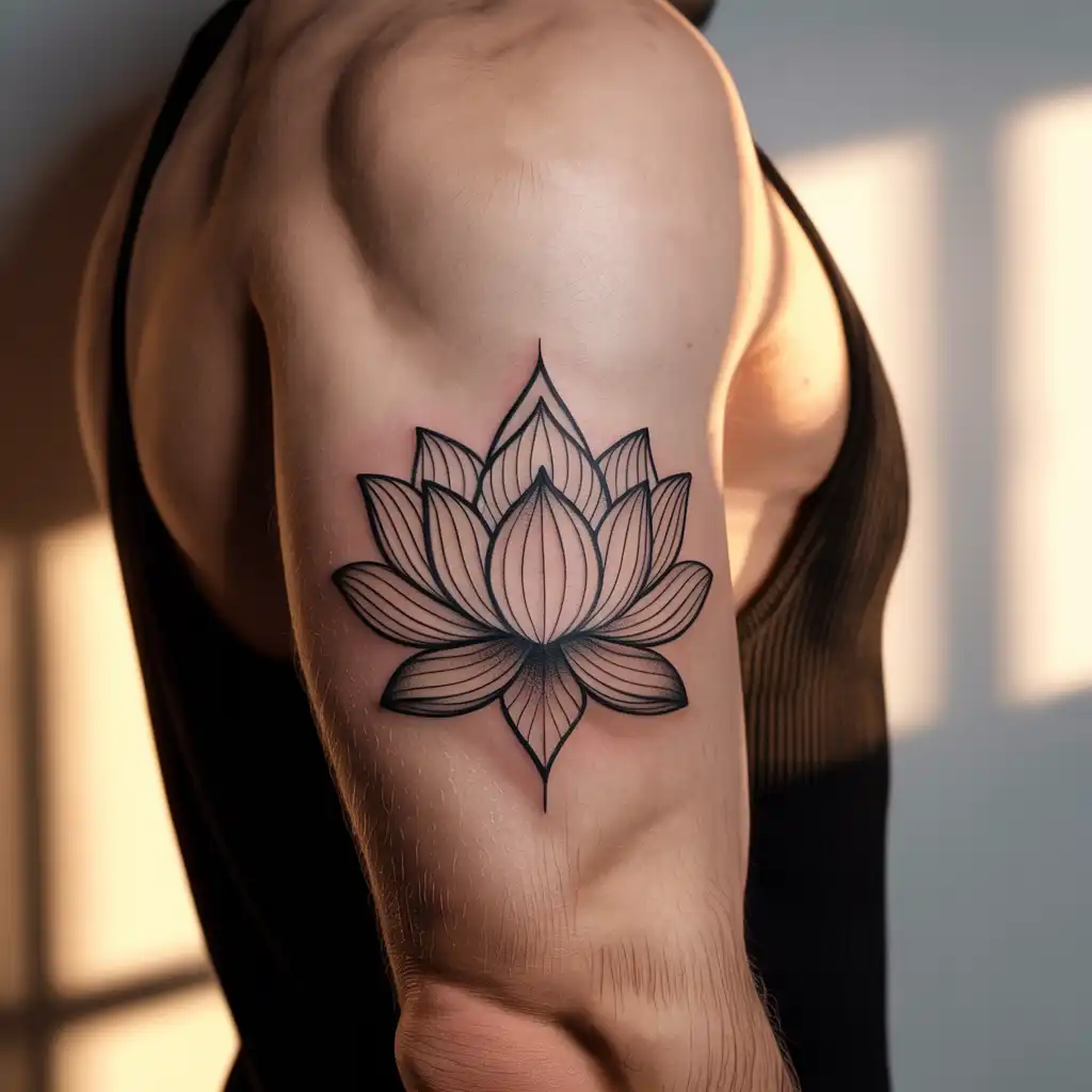 Lotus Flower Inner Arm Tattoo