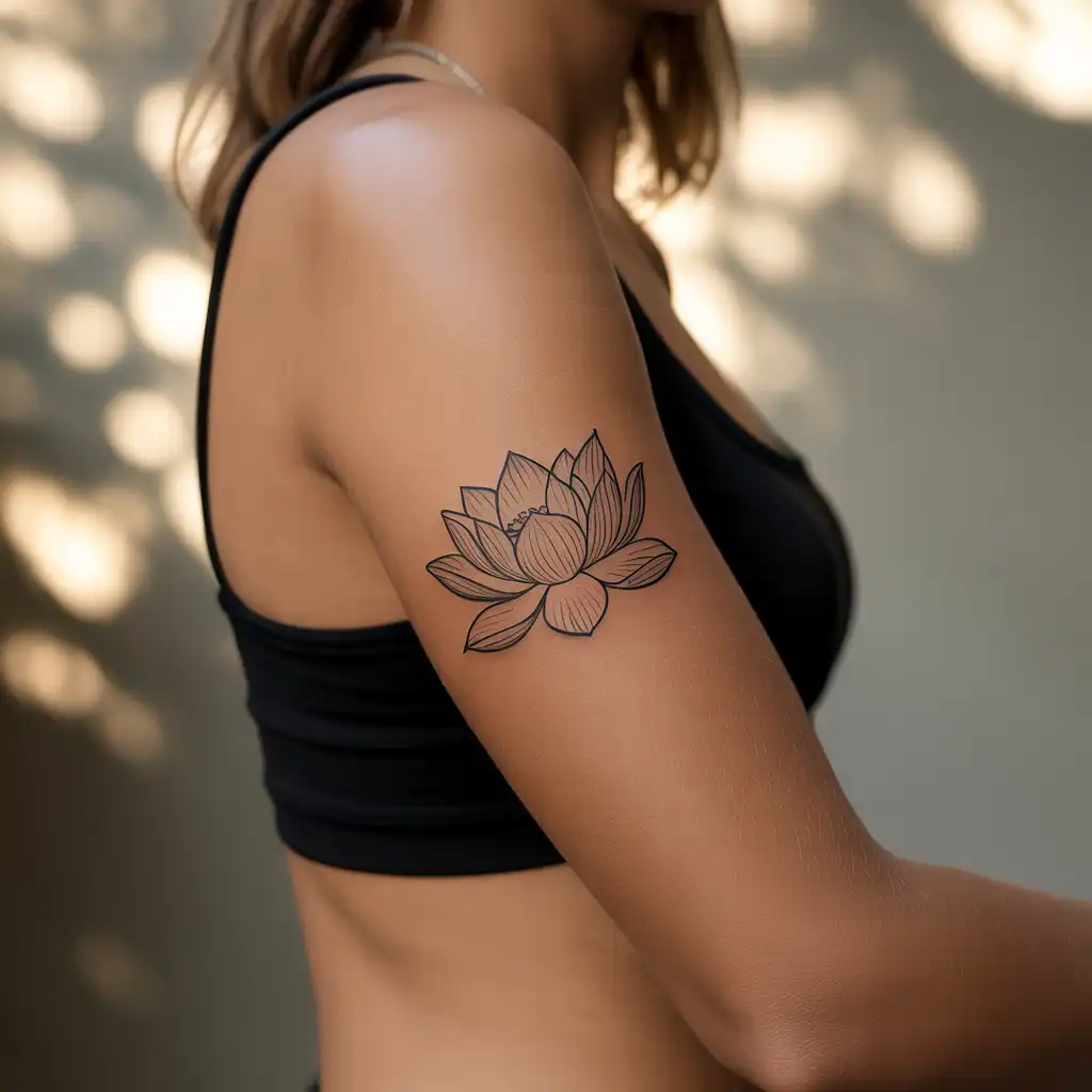 Lotus Flower Lower Arm Tattoo