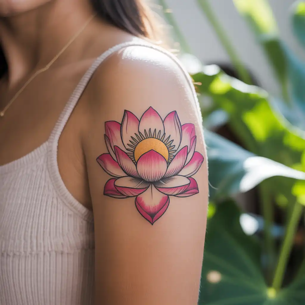 Lotus With Sun Symbol
