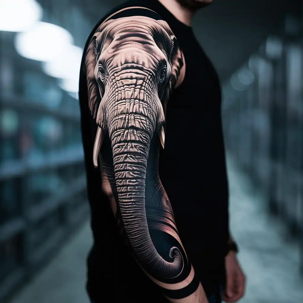 Majestic Elephant Portrait Sleeve