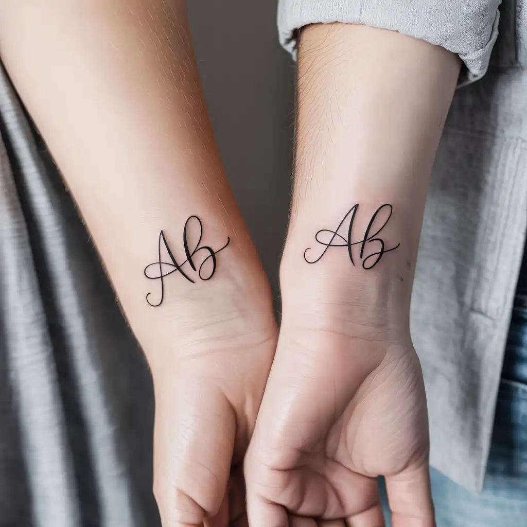 Matching Initial Letter Tattoos